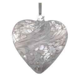 Sienna Glass 8cm Friendship Heart In Loving Memory White