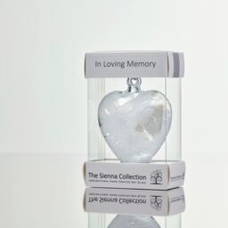 Sienna Glass 8cm Friendship Heart In Loving Memory White - thumbnail 4