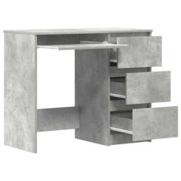 Berkfield Home Elegant Desk Concrete Grey 90x45x76 cm Engineered Wood - Size: 90 x 45 x 76 cm - thumbnail 5