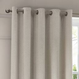 Paoletti Neptune Fully Lined Velvet Eyelet Curtain Pair in Ivory - Size: 229 cm width x 183 cm drop - thumbnail 3