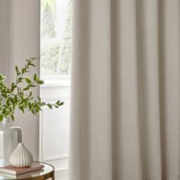 Paoletti Neptune Fully Lined Velvet Eyelet Curtain Pair in Ivory - Size: 229 cm width x 183 cm drop - thumbnail 5