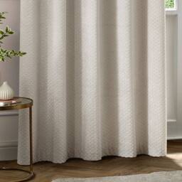 Paoletti Neptune Fully Lined Velvet Eyelet Curtain Pair in Ivory - Size: 229 cm width x 183 cm drop - thumbnail 4