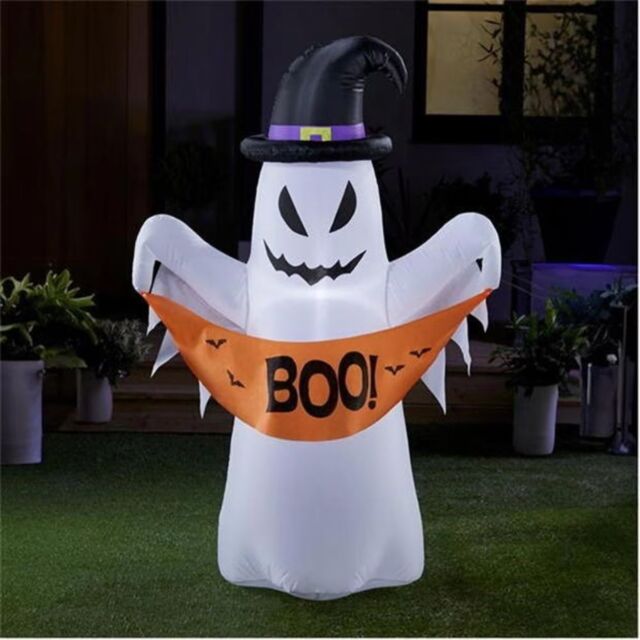 Garden Greatness 4ft Light-Up Inflatable Halloween Ghost Decoration in White - Size: 1 Pack - image 1