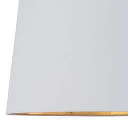 First Choice Lighting Voyage - Light Oak Table Lamp or Bedside Light with White & Gold Shade in Brown - thumbnail 2