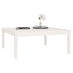 Berkfield Home Coffee Table White 100x100x40 cm Solid Wood Pine - Size: 100 x 100 x 40 cm - thumbnail 5