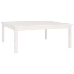 Berkfield Home Coffee Table White 100x100x40 cm Solid Wood Pine - Size: 100 x 100 x 40 cm - thumbnail 2