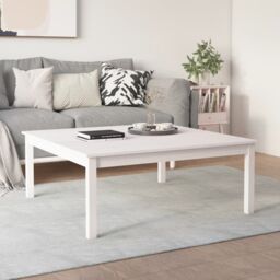 Berkfield Home Coffee Table White 100x100x40 cm Solid Wood Pine - Size: 100 x 100 x 40 cm - thumbnail 4