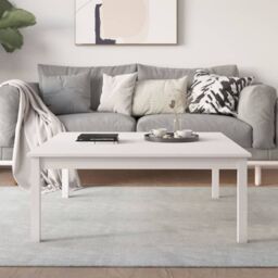Berkfield Home Coffee Table White 100x100x40 cm Solid Wood Pine - Size: 100 x 100 x 40 cm