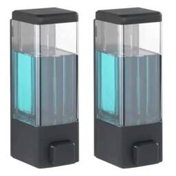 SPETLEK 2 x Liquid Soap Dispenser Hand Wash Toilet Bath Black - thumbnail 2