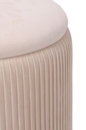 Living and Home Modern Pleated Make-up Chaire Storage Ottoman with Metal Base in Beige - thumbnail 7