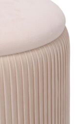 Living and Home Modern Pleated Storage Ottoman with Metal Base in Beige - thumbnail 6