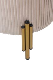 Living and Home Modern Pleated Make-up Chaire Storage Ottoman with Metal Base in Beige - thumbnail 9