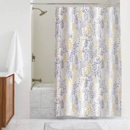 Showerdrape Fernland Grey & Yellow Shower Curtain - thumbnail 1