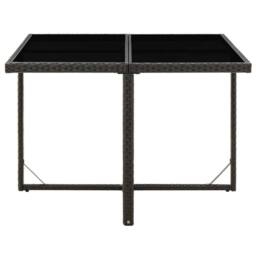 Berkfield Home Garden Table Black 109x107x74 cm Poly Rattan & Glass - Size: 109 x 107 x 74 cm - thumbnail 1