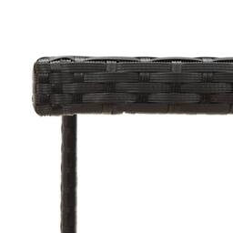Berkfield Home Garden Table Black 109x107x74 cm Poly Rattan & Glass - Size: 109 x 107 x 74 cm - thumbnail 4