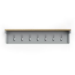 VonHaus Ash Hall Wall Mounted 7 Coat Hooks with Shelf in Grey - Size: 1 Pack - thumbnail 9