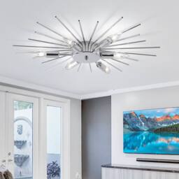 Garwarm 6 - Light 60cm Dimmable Sputnik Flush Mount in Metallic Silver - thumbnail 3
