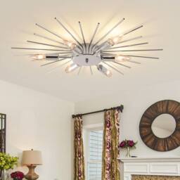 Garwarm 6 - Light 60cm Dimmable Sputnik Flush Mount in Metallic Silver - thumbnail 1