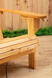 Orsina Natural Finish Chair, Water-Resistance Indoor Armchair, Garden Chair, Lawn Chair in Brown - thumbnail 3