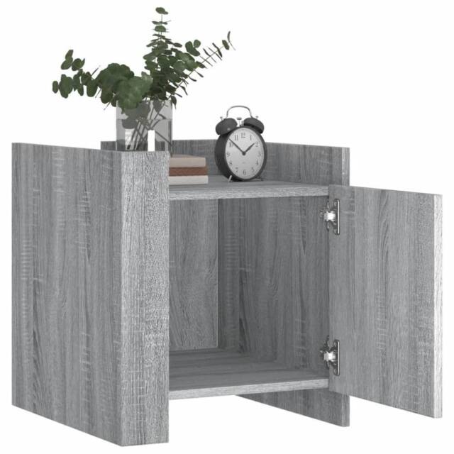 Berkfield Home Decorative Bedside Cabinet Grey Sonoma 45x50x50 cm Engineered Wood - Size: 45 x 50 x 50 cm - image 1