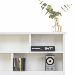 Matteo Bed with Shelves, White Wooden Storage Bed - Size: Double - thumbnail 5