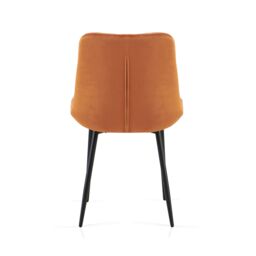 SONARA Modern Set of 2 Velvet Dining Chairs with Ergonomic Upholstered Seat in Orange - thumbnail 8