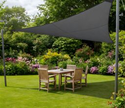 Primrose 3.6m Square Pro Waterproof Garden Sail Shade Canopy 98% UV Block in Charcoal - thumbnail 2