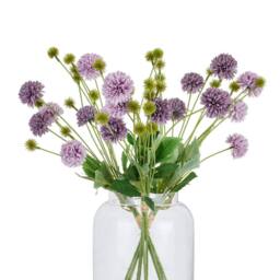 Sostter Purple Chrysanthemum Faux Flower Bouquet in Green - thumbnail 3