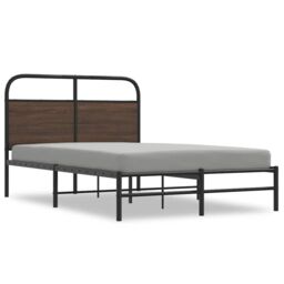Berkfield Home Bed Frame without Mattress 140x200 cm Brown Oak Engineered Wood - thumbnail 2