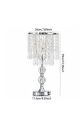 Living and Home Luxury Table Lamp with shiny silver-toned metallic in Silver - thumbnail 5
