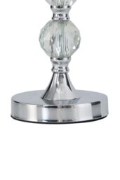 Living and Home Luxury Table Lamp with shiny silver-toned metallic in Silver - thumbnail 4
