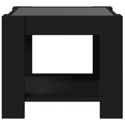 Berkfield Home Coffee Table with LED Black 53x53x45 cm Engineered Wood - Size: 53 x 53 x 45 cm - thumbnail 6