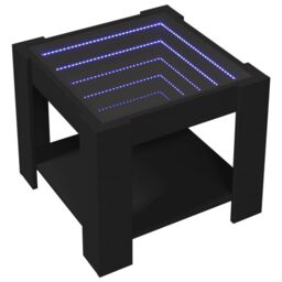 Berkfield Home Coffee Table with LED Black 53x53x45 cm Engineered Wood - Size: 53 x 53 x 45 cm - thumbnail 3