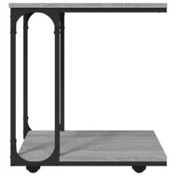 Berkfield Home Side Table with Wheels Grey Sonoma 50x35x55.5cm Engineered Wood - Size: 50x35x55.5 cm - thumbnail 5