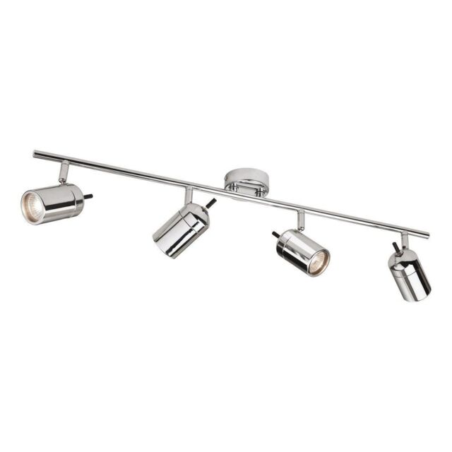 Netlighting Atlantic 4 Light Spotlights Bar Bathroom Ceiling Light Chrome IP44 GU10 in Grey