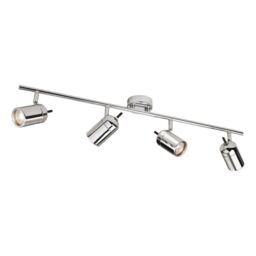 Netlighting Atlantic 4 Light Spotlights Bar Bathroom Ceiling Light Chrome IP44 GU10 in Grey