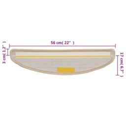 Berkfield Home Decorative Carpet Stair Treads 15 pcs Cream 56x17x3 cm - Size: Medium - thumbnail 8