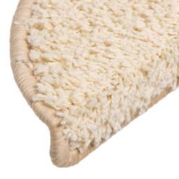Berkfield Home Decorative Carpet Stair Treads 15 pcs Cream 56x17x3 cm - Size: Medium - thumbnail 6