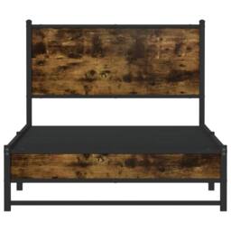 Berkfield Home Metal Bed Frame without Mattress Smoked Oak 100x190 cm in Brown - thumbnail 5