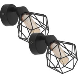 Loops 2 PACK Wall 1 Spot Light Colour Black Steel Shade Amber Glass G9 1x3W Included - thumbnail 1