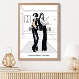 ARTZE I am Fashion Sketch Quote Style & Fashion Framed Print SIZE: A2 with Oak Frame in Yellow - Size: A4 - thumbnail 2