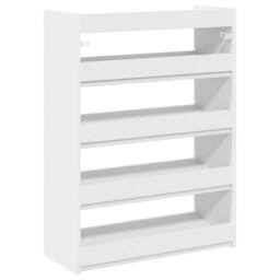 Berkfield Home Shoe Rack White 60x25x81 cm Engineered Wood - Size: 60 x 25 x 81 cm - thumbnail 6