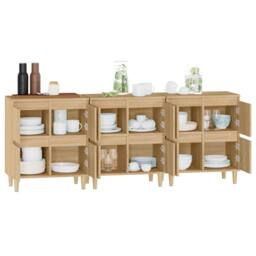 Berkfield Home Sideboards 3 pcs Sonoma Oak 60x35x70 cm Engineered Wood in Brown - Size: 60 x 35 x 70 cm - thumbnail 5
