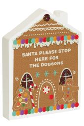 Personalised Memento Company Personalised Gingerbread House Christmas Wooden Ornament in Off-White - thumbnail 4