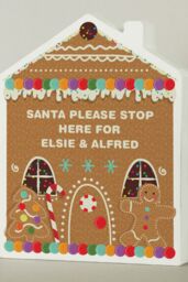 Personalised Memento Company Personalised Gingerbread House Christmas Wooden Ornament in Off-White - thumbnail 3