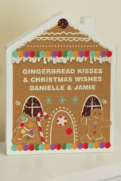 Personalised Memento Company Personalised Gingerbread House Christmas Wooden Ornament in Off-White - thumbnail 1