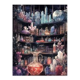 "Artery8 Alchemist Laboratory Crystals Potions Fantasy Art Wall Art Print - Size: W24"" x H32""" - thumbnail 1