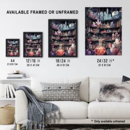 "Artery8 Alchemist Laboratory Crystals Potions Fantasy Art Wall Art Print - Size: W24"" x H32""" - thumbnail 3