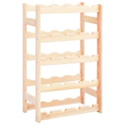 Berkfield Home Durable Wine Rack for 20 Bottles Pinewood in Beige - thumbnail 2