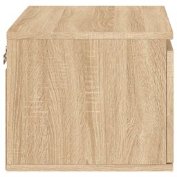 Berkfield Home Wall-mounted Bedside Cabinets with LED Lights 2 pcs Sonoma Oak in Brown - thumbnail 9